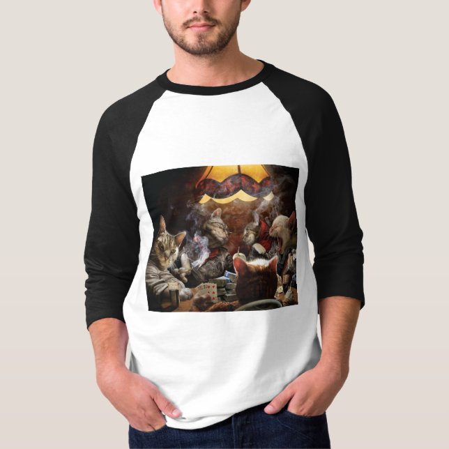 Cats playing poker  T-Shirt (Front)