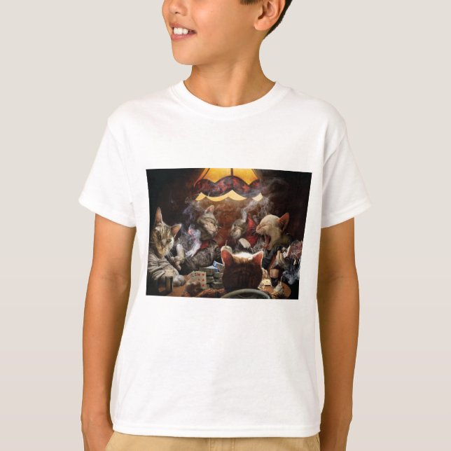 Cats playing poker   T-Shirt (Front)