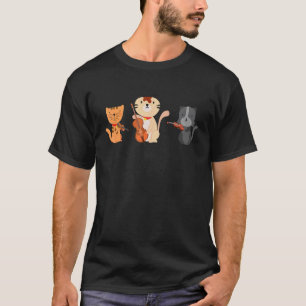 Cats Playing Violin Cello Cat Violinist Cello Pla T-Shirt