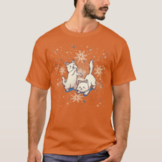 Cats Playing With Snowflakes by Tobe Fonseca T-Shirt