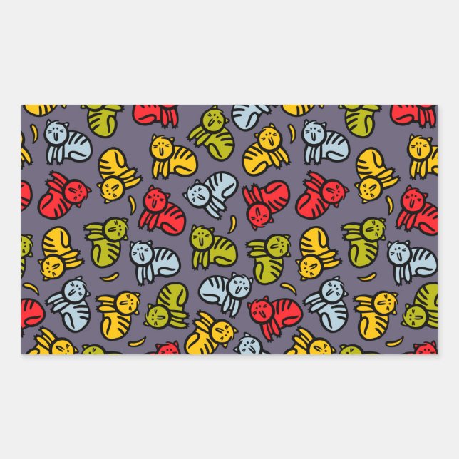 Cats plus bananas rectangular sticker (Front)