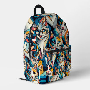 cats printed backpack