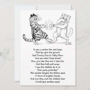 Cats Pulling Cracker Invitation