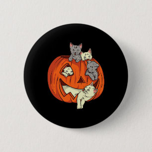 Cats Pumpkin Carved Jack O Lantern Cat Halloween C 6 Cm Round Badge