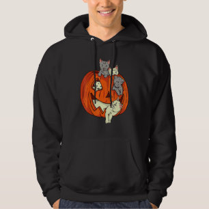 Cats Pumpkin Carved Jack O Lantern Cat Halloween C Hoodie