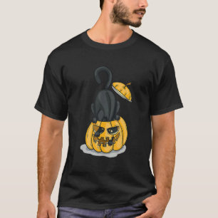 Cats Pumpkin Carved Jack O Lantern Cat Halloween C T-Shirt