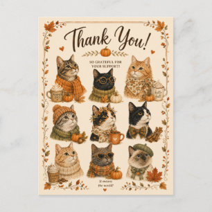 Cats Pumpkins Cosy animal Postcard