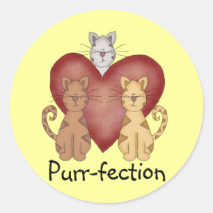 Cats Purr-fection Tshirts and Gifts Classic Round Sticker