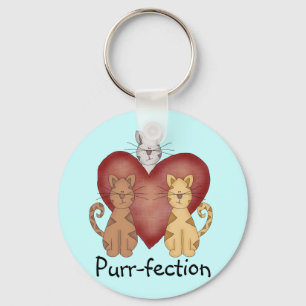 Cats Purr-fection Tshirts and Gifts Key Ring