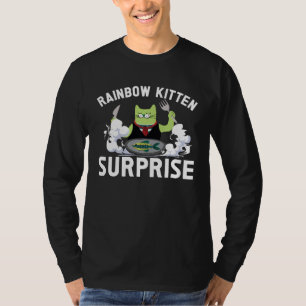 Cats Rainbow Kitten Surprise Cute Eat Retro Animal T-Shirt