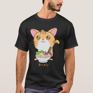 Cats Ramen Noodles Kawaii Anime T-Shirt