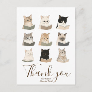 Cats Reading Book week Lover Gift Bookish Club Postcard