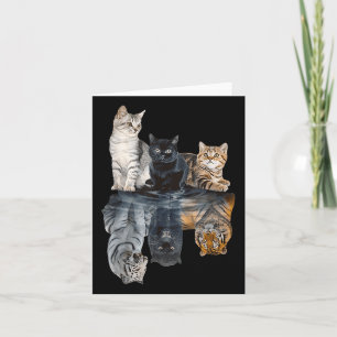 Cats Reflection Mirror Lion Cheetah Tiger Funny Ca Card