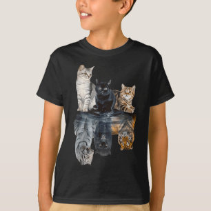 Cats Reflection Mirror Lion Cheetah Tiger Funny Ca T-Shirt