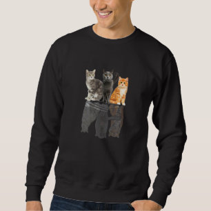 Cats Reflection Mirror Puma Cheetah Tiger Funny Ca Sweatshirt