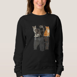 Cats Reflection Mirror Puma Cheetah Tiger Funny Ca Sweatshirt
