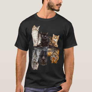 Cats Reflection Mirror Tiger Mum Mother Day Love T-Shirt