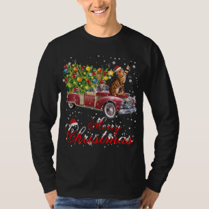 Cats Rides Red Truck Christmas Pajama T-Shirt