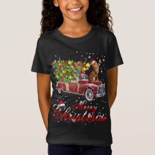 Cats Rides Red Truck Christmas Pajama T-Shirt