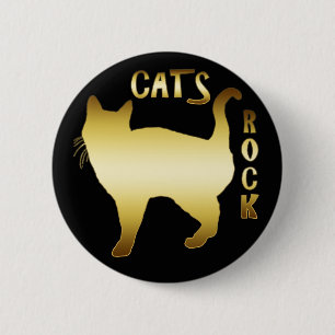 CATS ROCK 6 CM ROUND BADGE