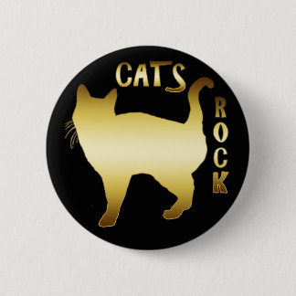 CATS ROCK 6 CM ROUND BADGE