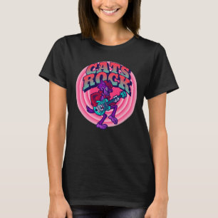 CATS ROCK CAT WITH GUITAR FUNNY T-SHIRTS