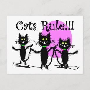 Cats Rule!!! Black Cat Design...adorable Postcard