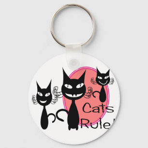 "Cats Rule!!"--Cat Lovers Gifts--Adorable Key Ring
