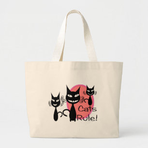"Cats Rule!!"--Cat Lovers Gifts--Adorable Large Tote Bag