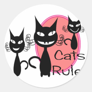 Cats Rule!!!!!!!!! Classic Round Sticker