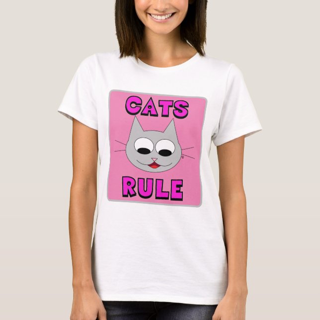 CATS RULE Cute Cat Lover tshirt (Front)