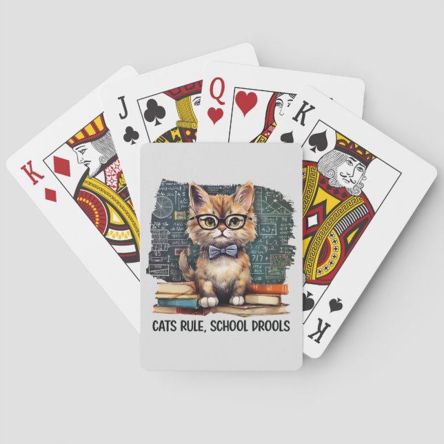 Cats Rule, School Drools Playing Cards (Back)