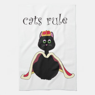 Cats Rule Tea Towel
