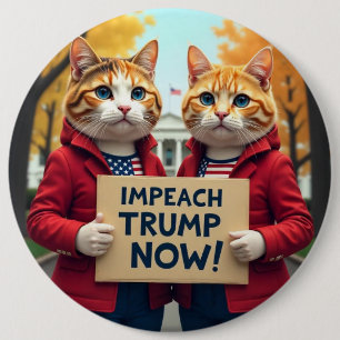 Cats say Impeach Trump 6 Cm Round Badge