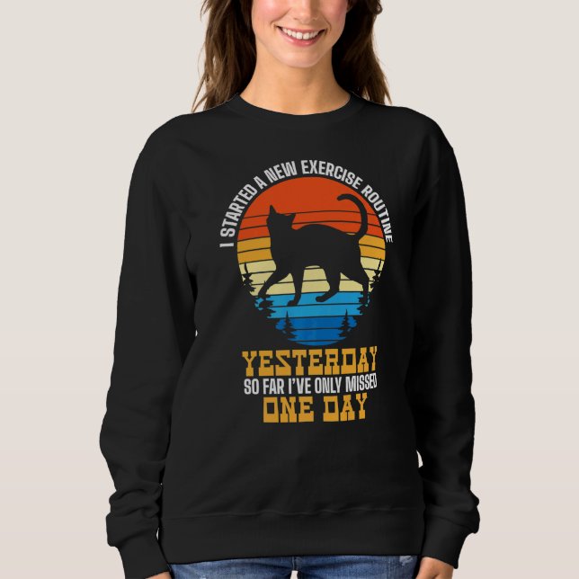 Cats Saying  Lazy Saying Grumpy Sweatshirt (Front)