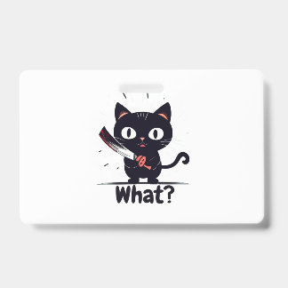 Cats says What! ID Badge