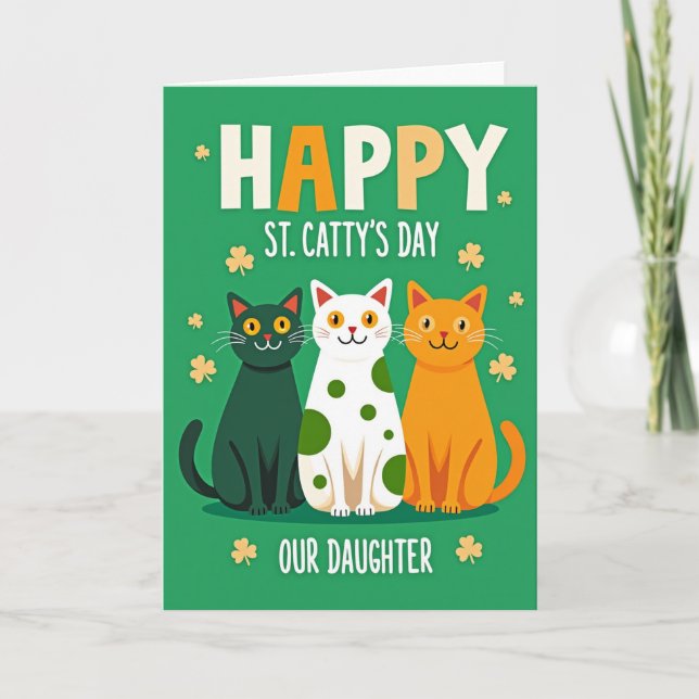 Cats Shamrocks Daughter Card (Front)