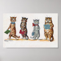 Cats Singing Christmas Carol, Louis Wain