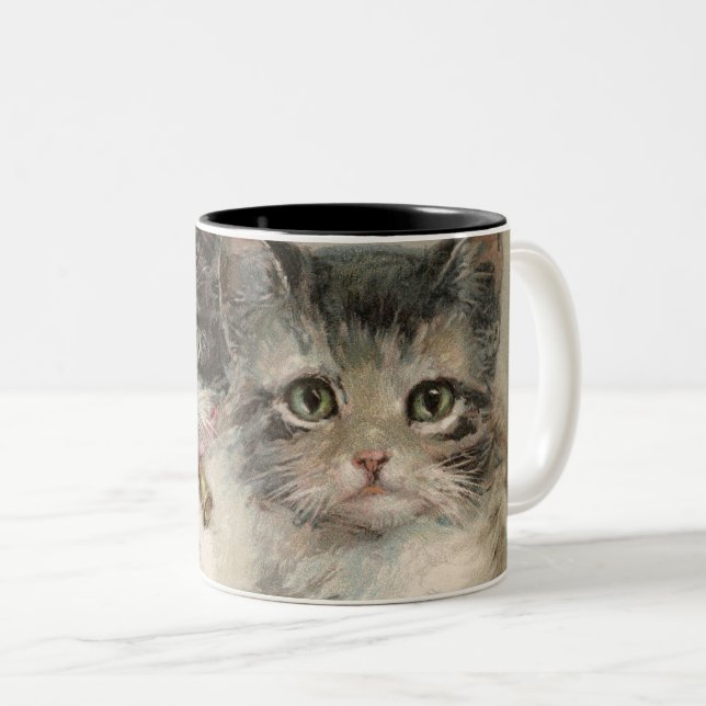 Cats sister vintage painting mug  (Front Right)