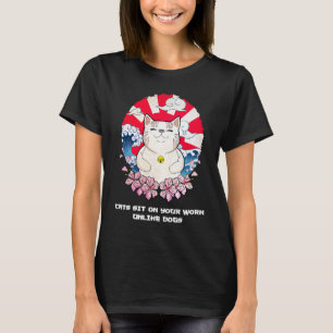 Cats Sit on Your Work Cat Mum WFH Cat Dad Work Fro T-Shirt
