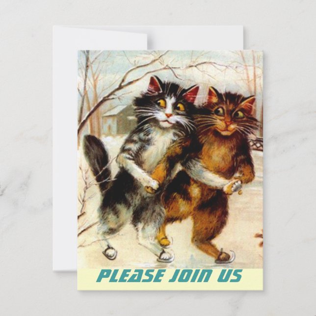 CATS SKATING PARTY INVITATION ~ EZ2 CUSTOMIZE (Front)