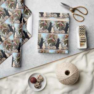 Cats Slow Dancing On Cobblestone Street Wrapping Paper
