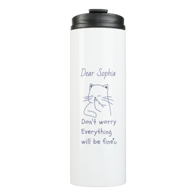  Cat's Smile and Encouragement Thermal Tumbler (Front)