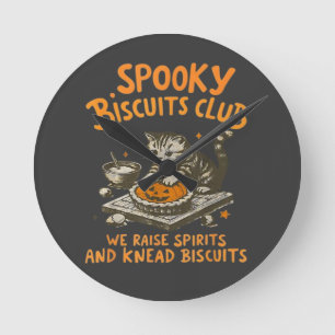 Cat's Spooky Round Clock