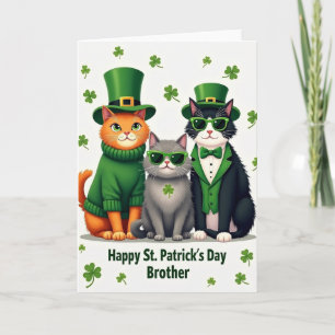 Cats St Patricks Day Brother Card