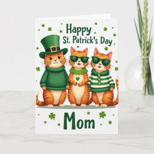 Cats St Patricks Day Mom Card