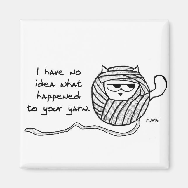 Cats Steal Yarn - Funny Cat Magnet (Front)