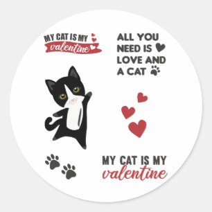 Cats Sticker Set My Cat Is My Valentine