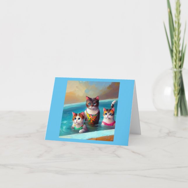 Cats Swimming Card (Front)