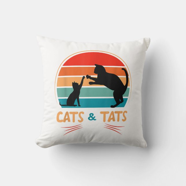 Cats & Tats - Cat  Cushion (Front)